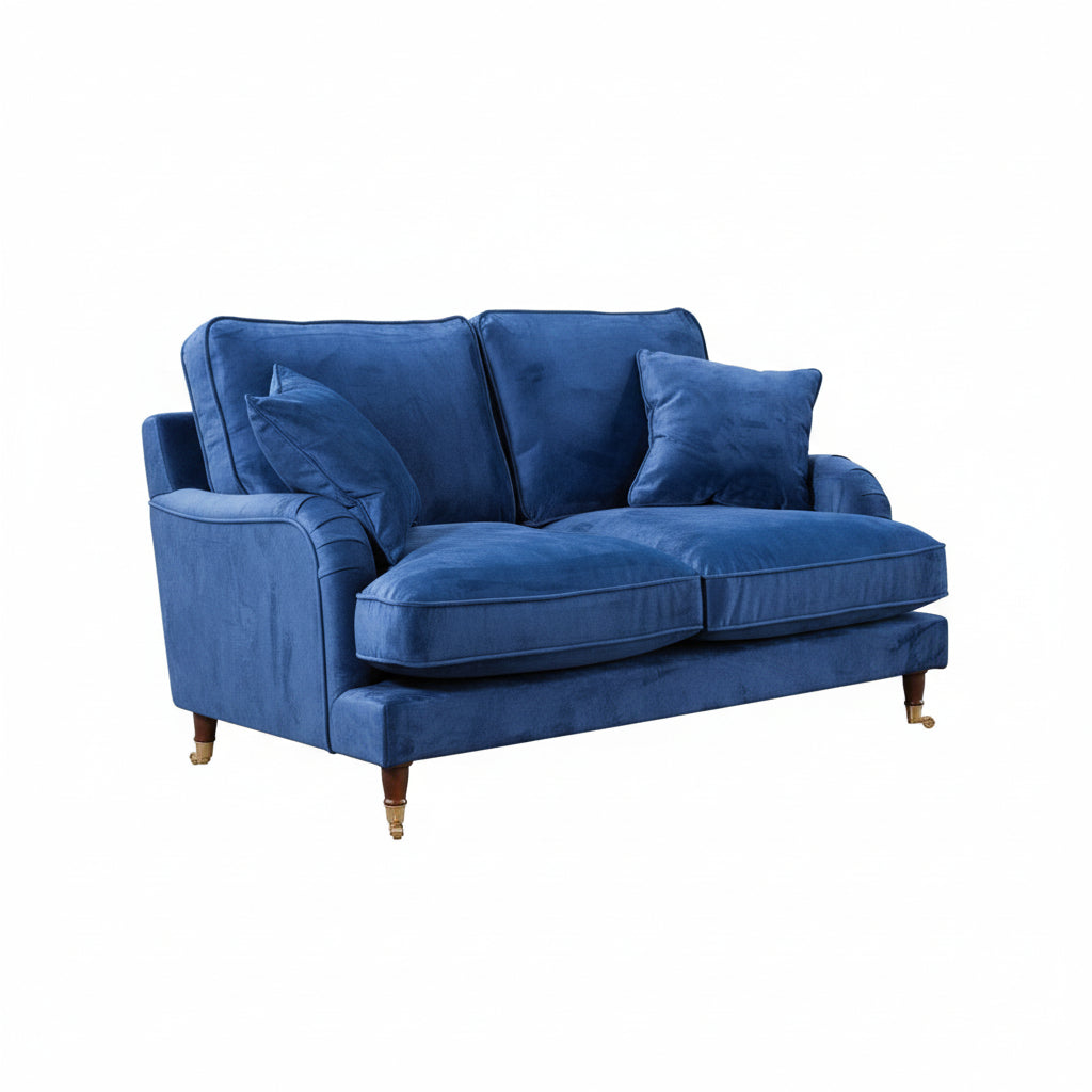 Royal Blue Velvet 2 Seater Sofa