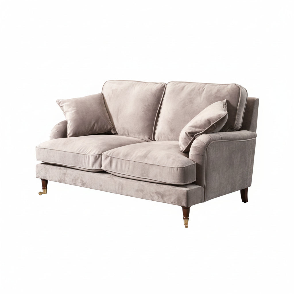 Grey Velvet 2 Seater Sofa