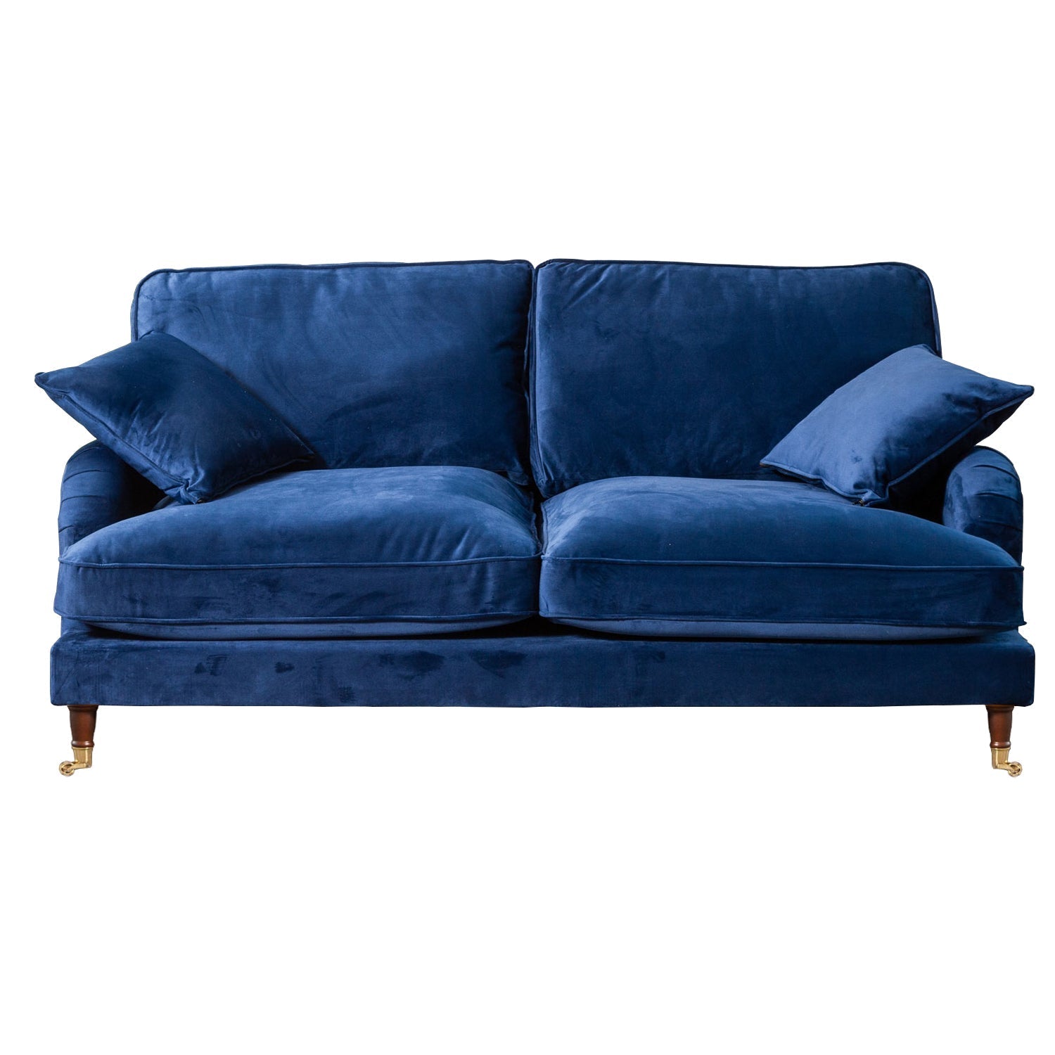 Royal Blue Velvet 3 Seater Sofa
