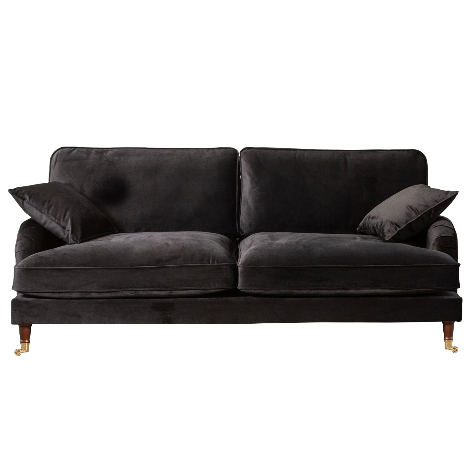Black Velvet 4 Seater Sofa