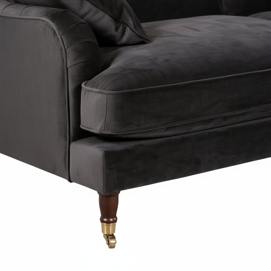 Black Velvet 2 Seater Sofa