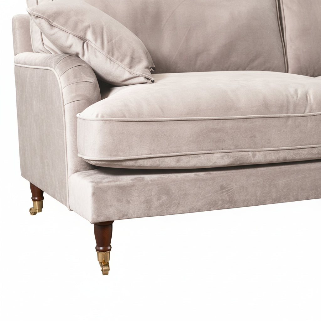 Silver Velvet 2 Seater Sofa