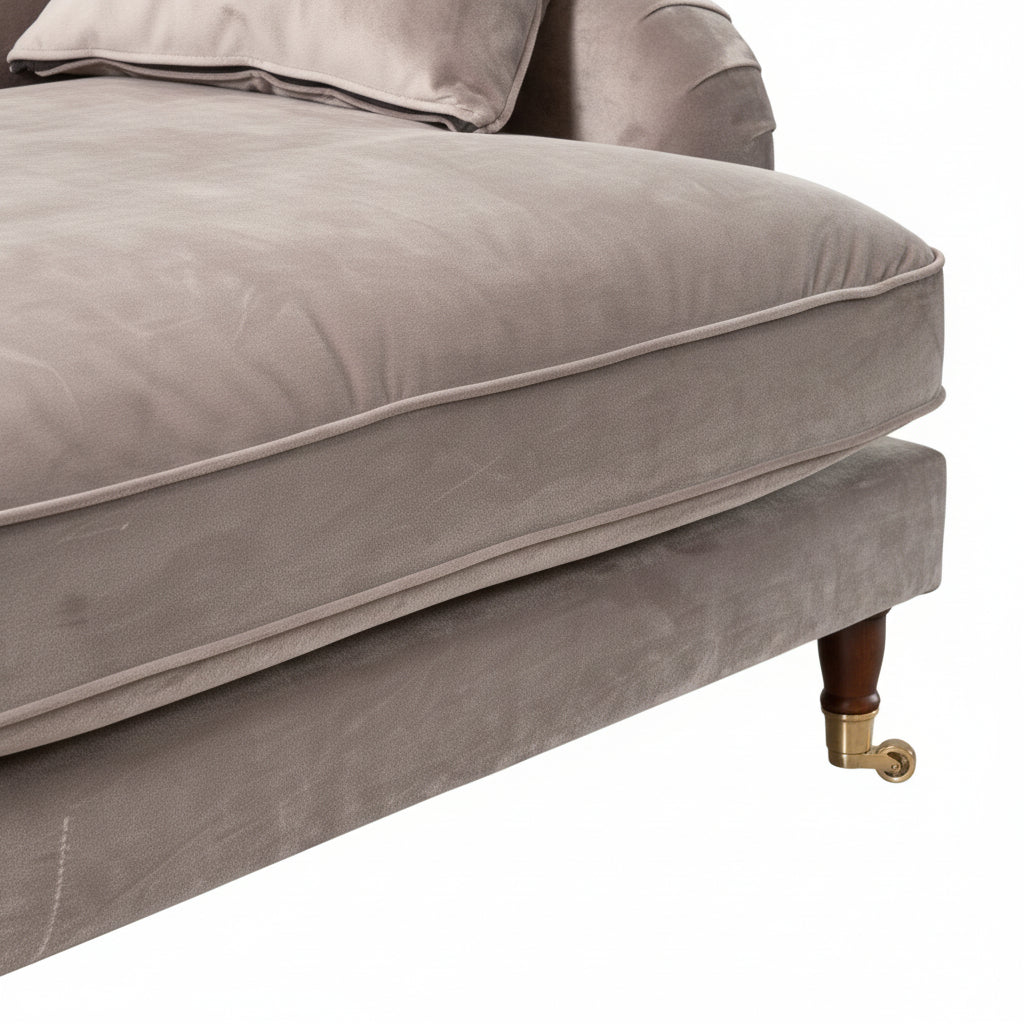 Grey Velvet 3 Seater Sofa