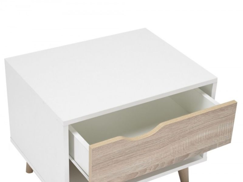Harry Christian Home Modern White-Oak Bedside Cabinet