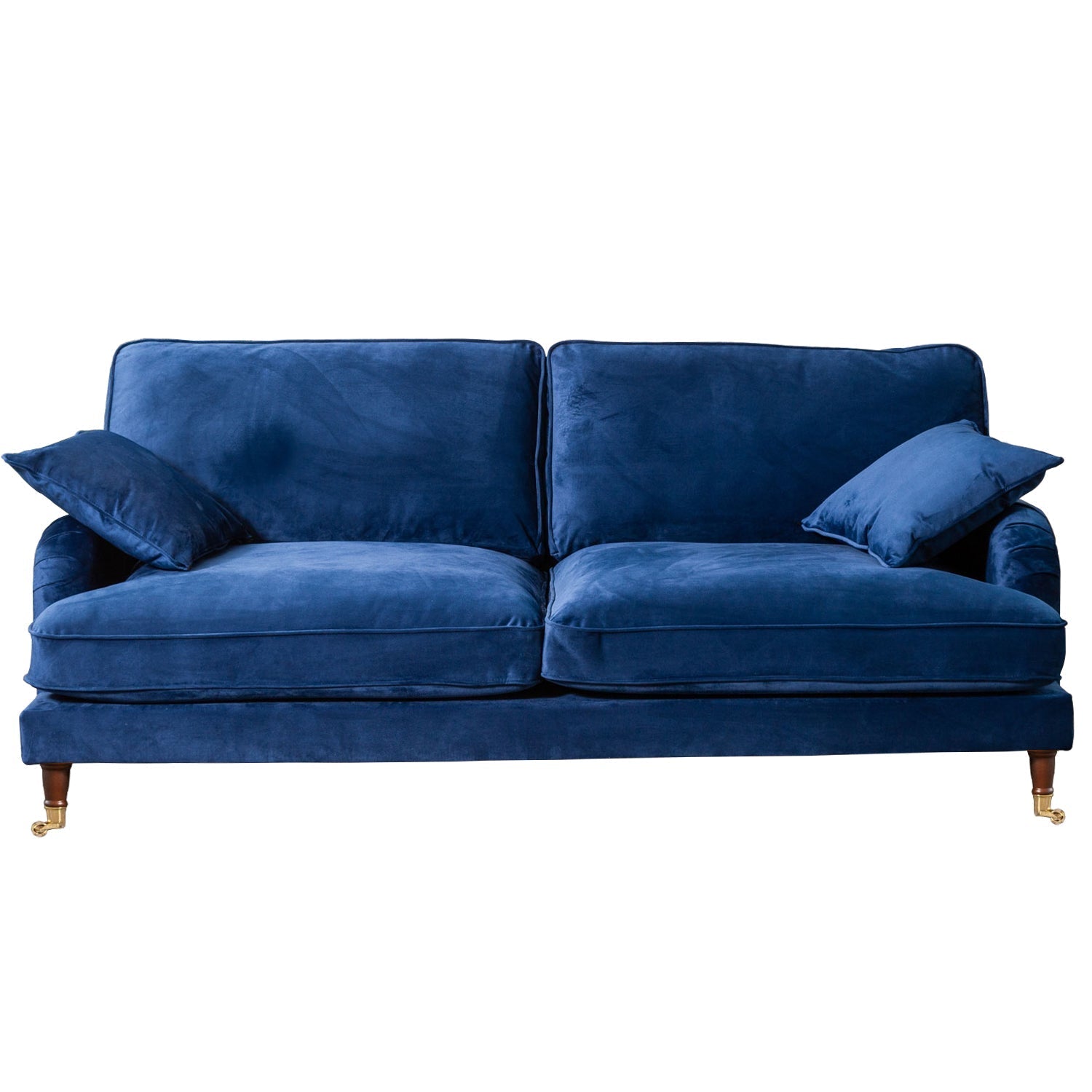 Royal Blue Velvet 4 Seater Sofa