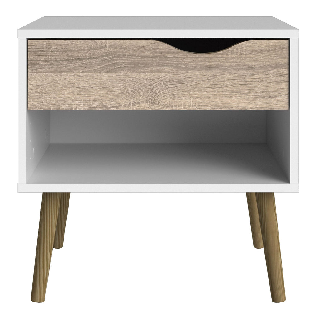 Harry Christian Home Modern White-Oak Bedside Cabinet