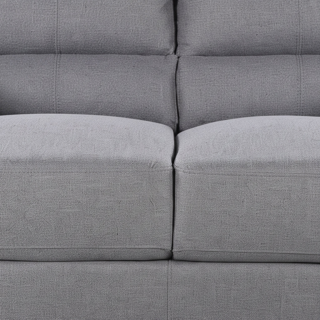 Grey Woven Fabric 2 Seater Sofa