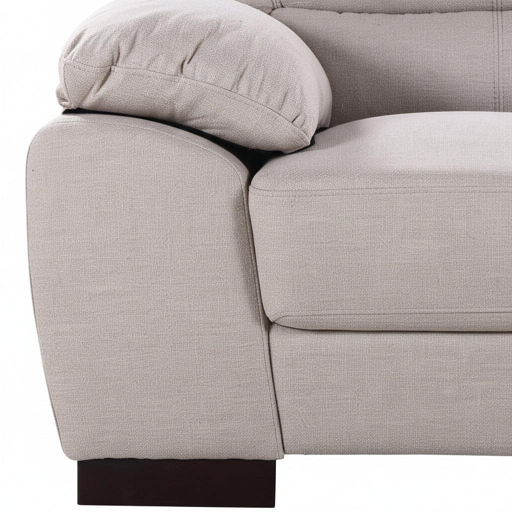 Sand Woven Fabric 3 Seater Sofa