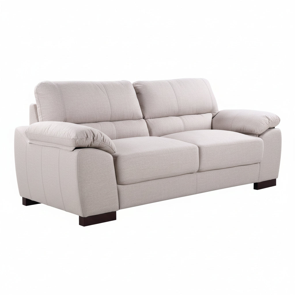 Sand Woven Fabric 3 Seater Sofa