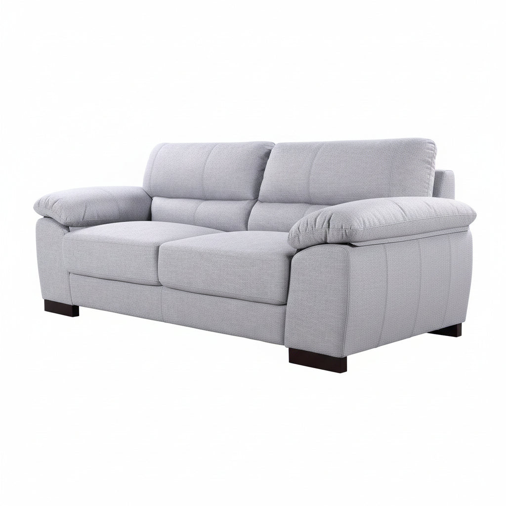 Grey Woven Fabric 3 Seater Sofa