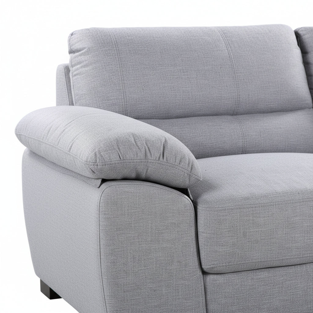 Smoke Woven Fabric 3 Seater Sofa