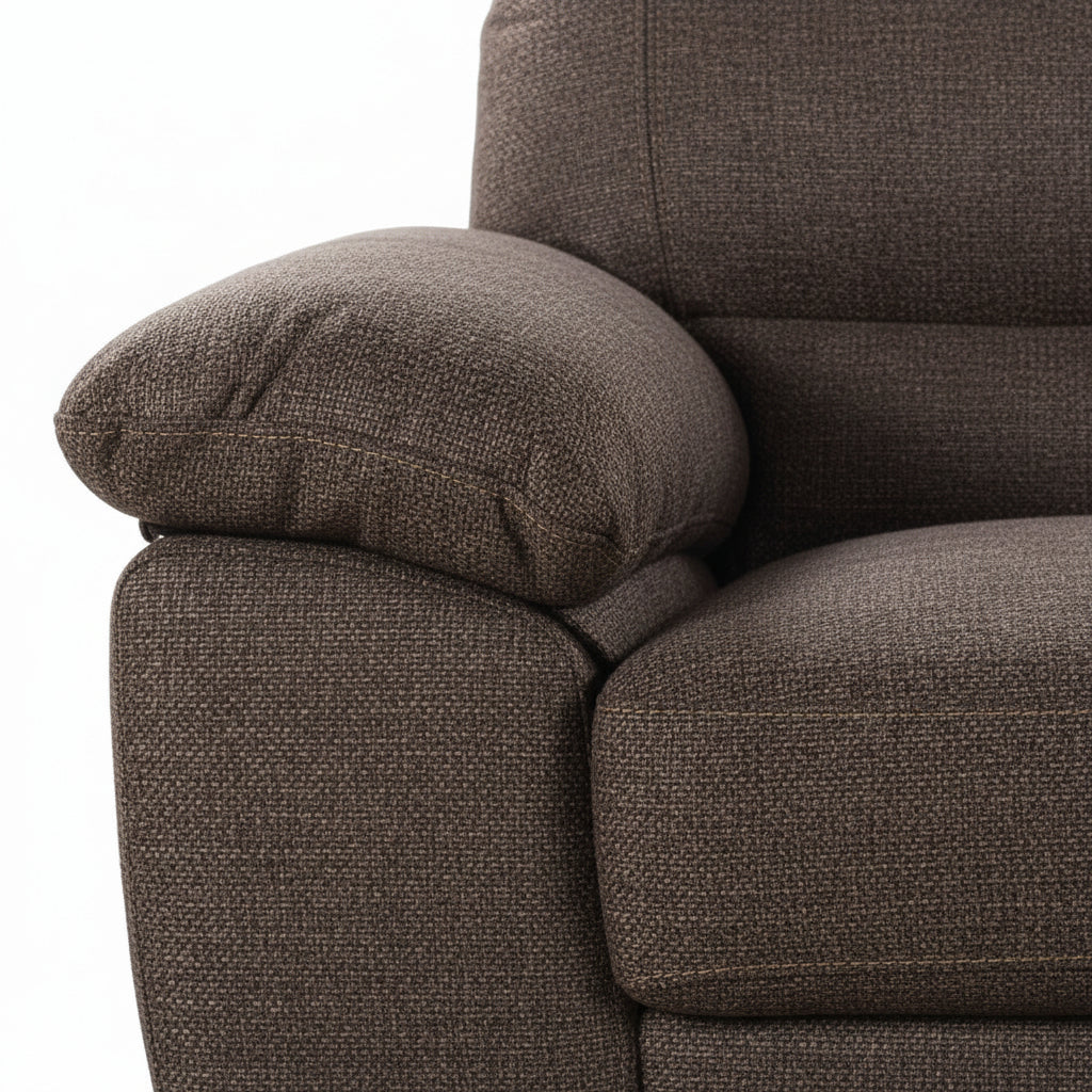 Dark Brown Woven Fabric 3 Seater Sofa