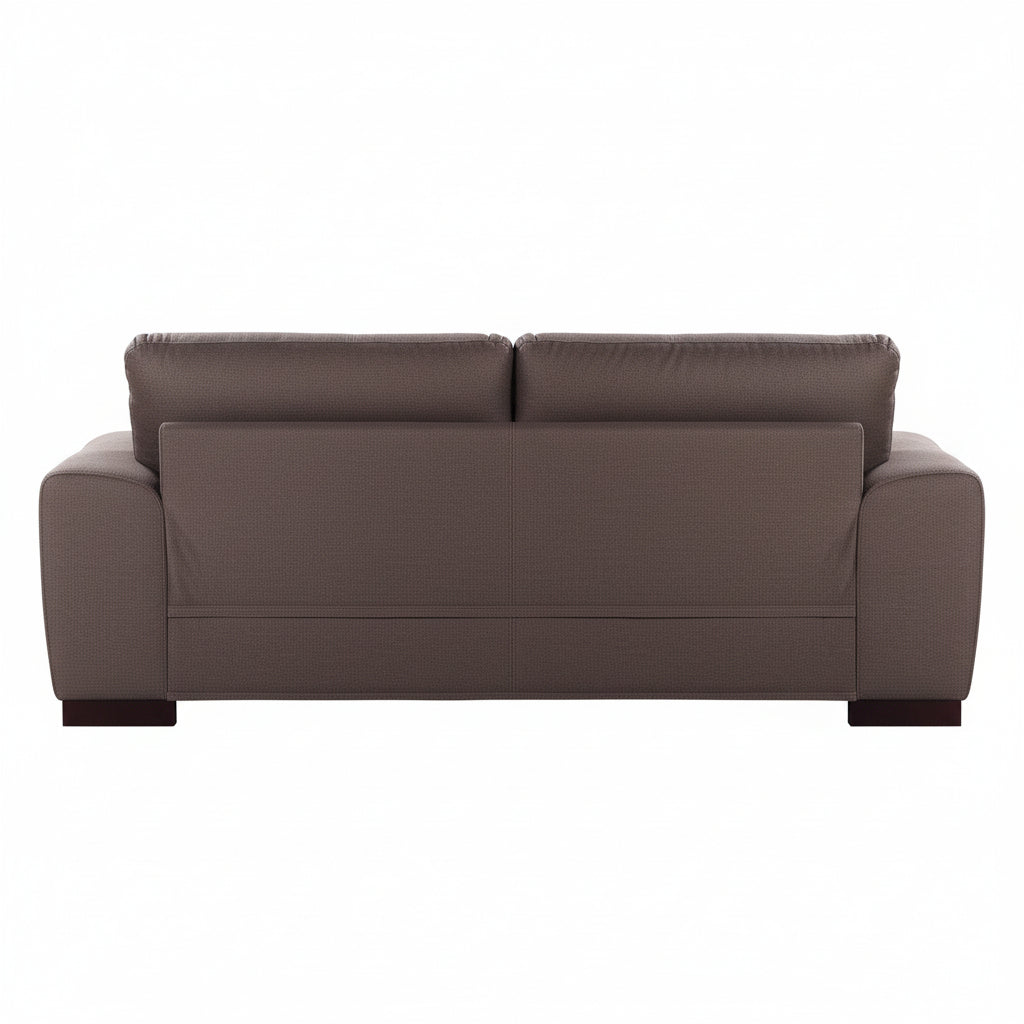 Dark Brown Woven Fabric 3 Seater Sofa