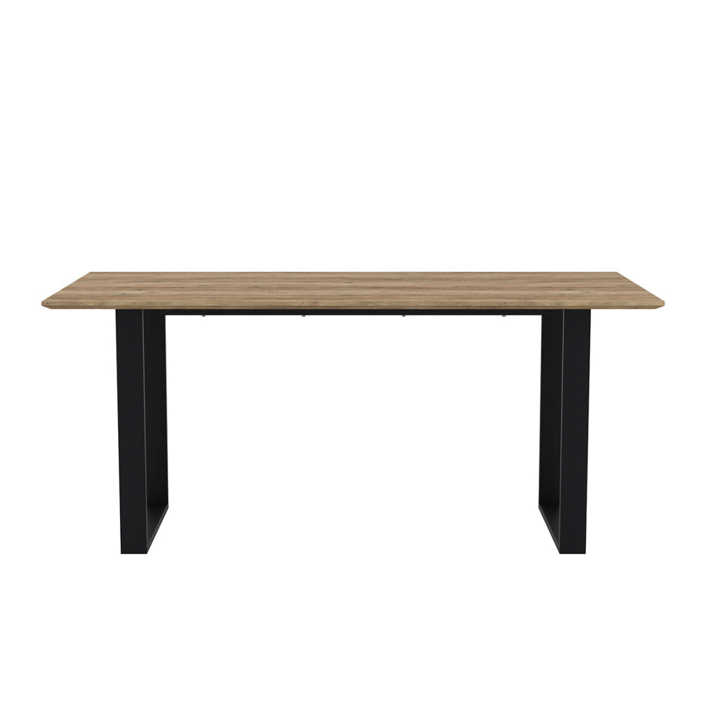 Harry Christian Home Russet Wood & Black Frame Dining Table