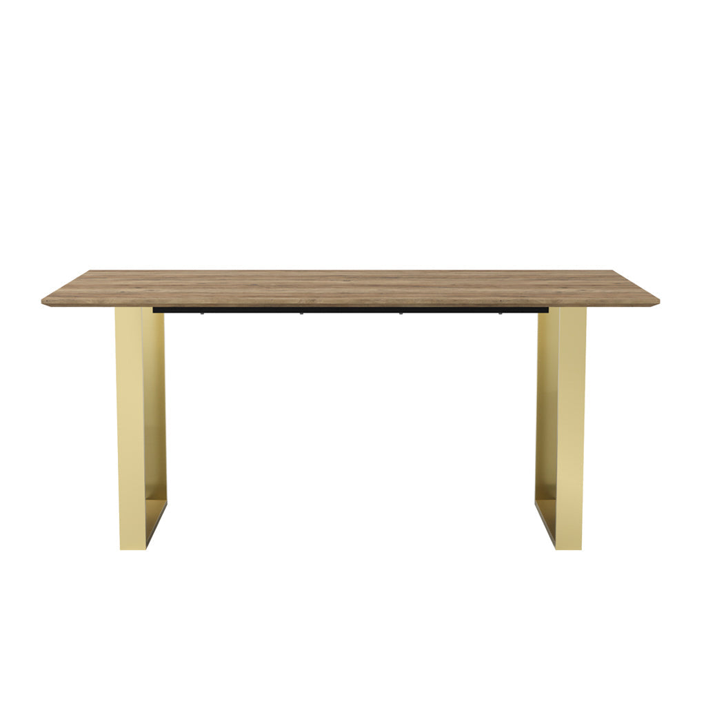 Harry Christian Home Russet Wood & Gold Frame Dining Table