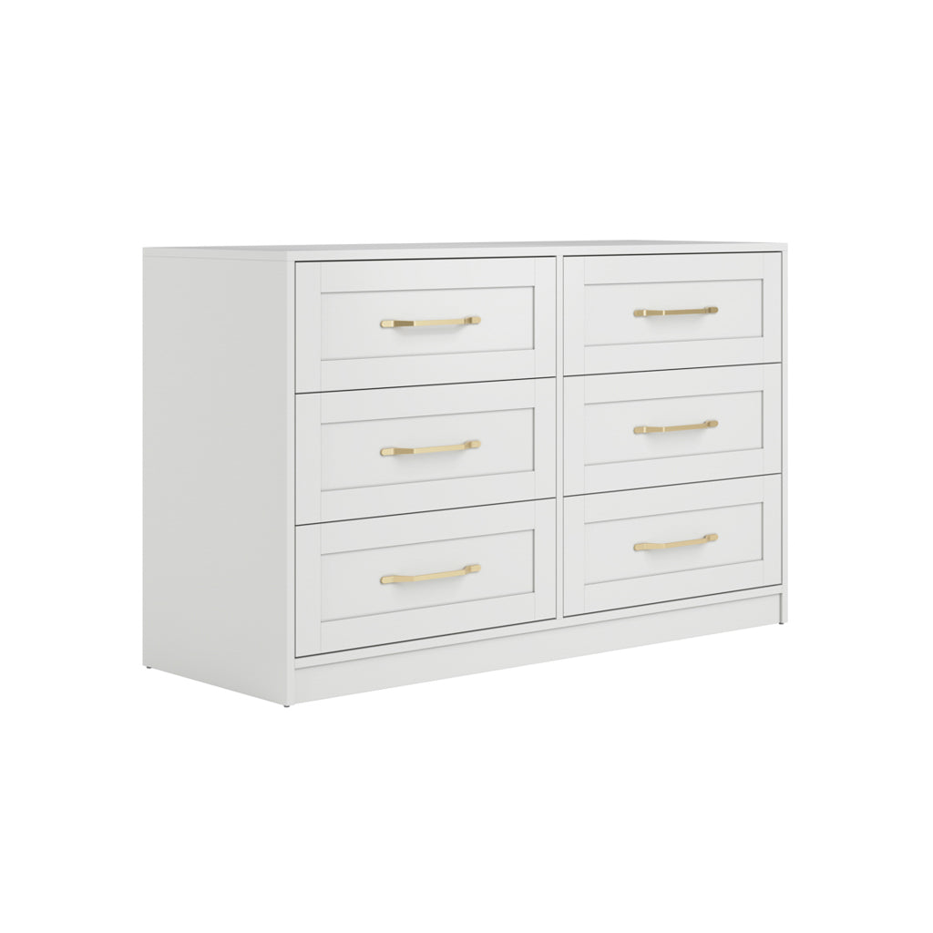 Harry Christian Home Elegance White Chest Of Drawers With Gold Handles