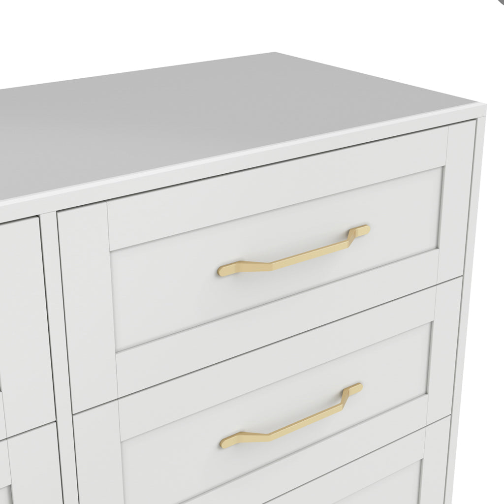 Harry Christian Home Elegance White Chest Of Drawers With Gold Handles
