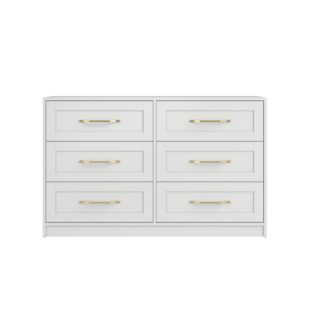 Harry Christian Home Elegance White Chest Of Drawers With Gold Handles