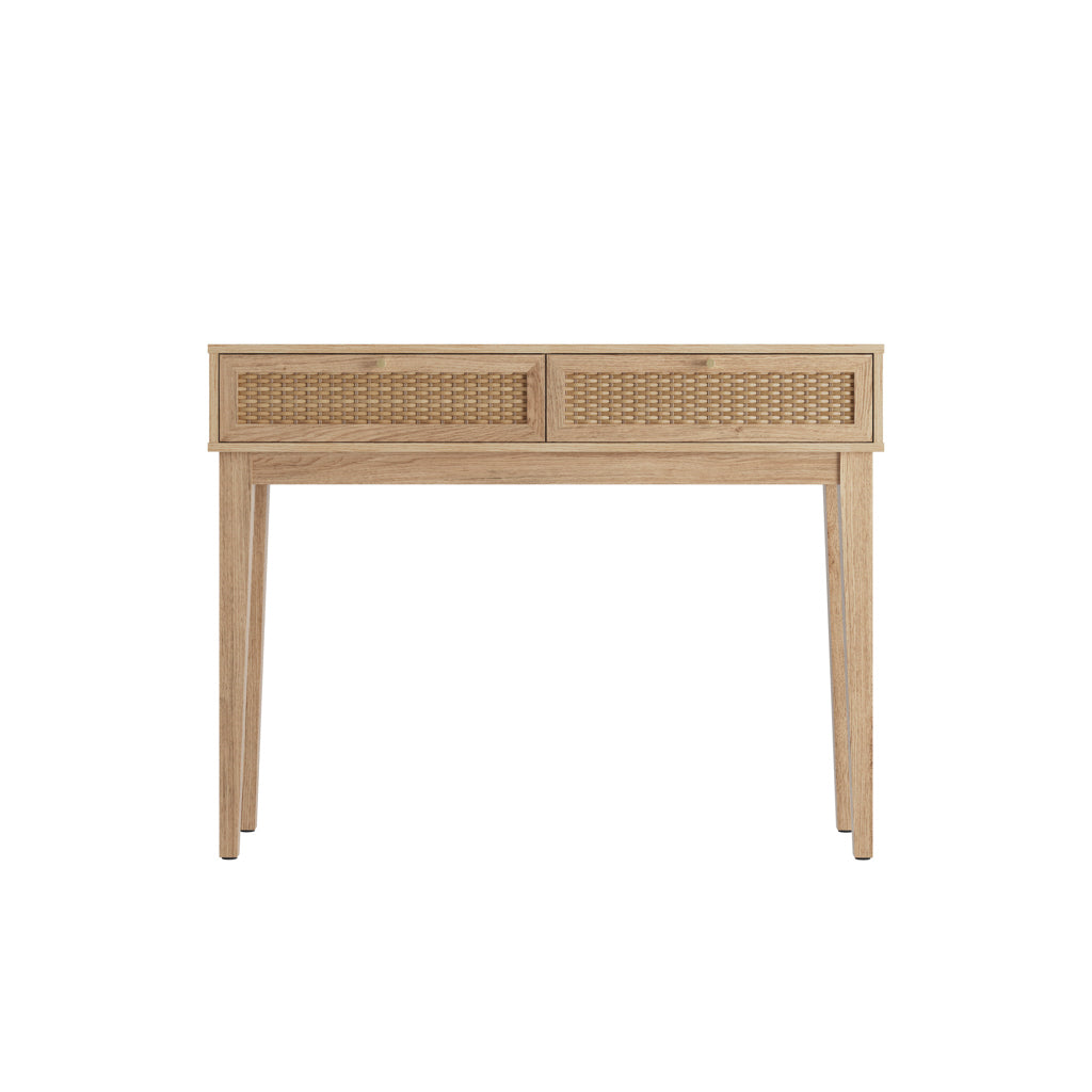 Harry Christian Home Oak & Rattan Dressing Table