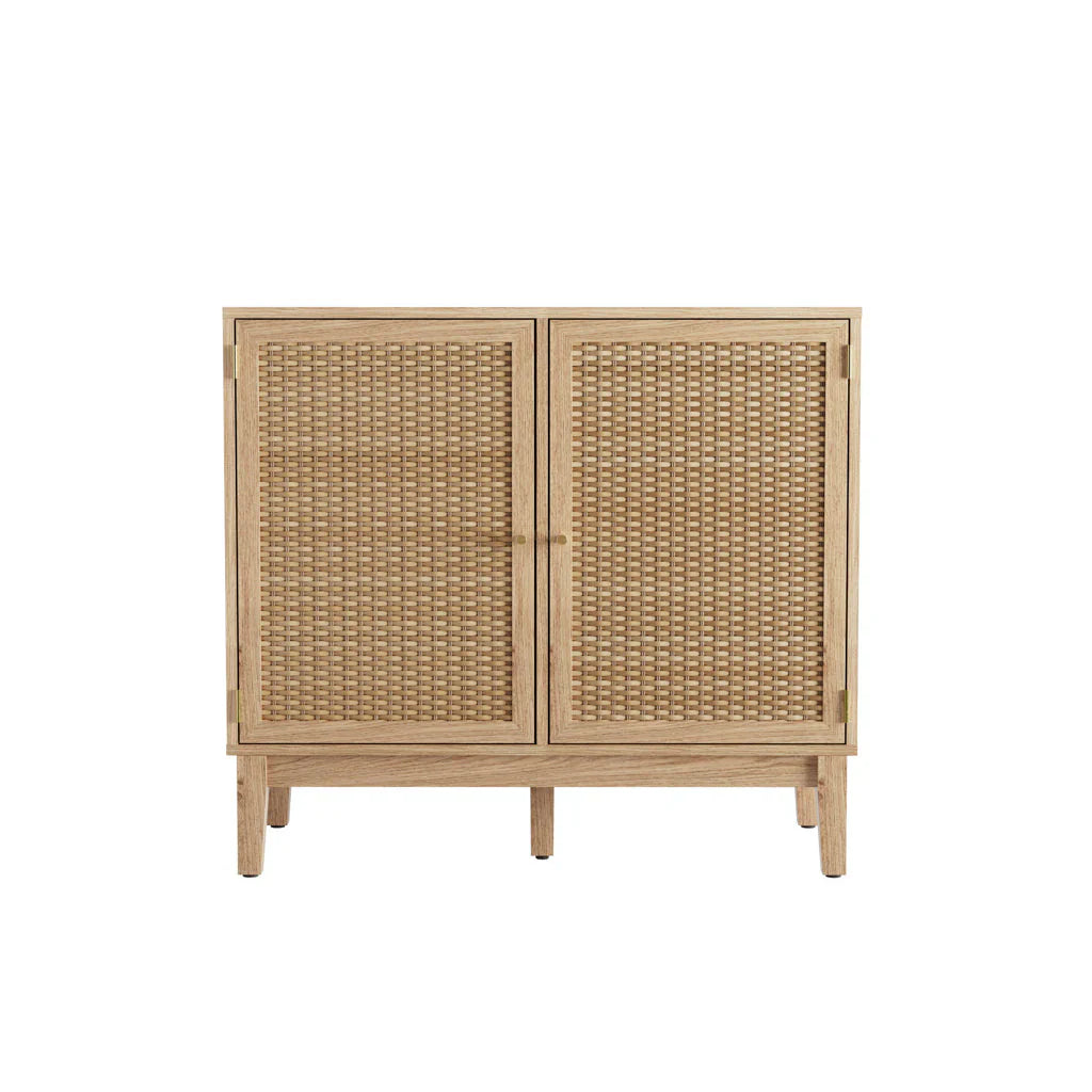 Harry Christian Home Oak & Rattan Living Room Furniture Set