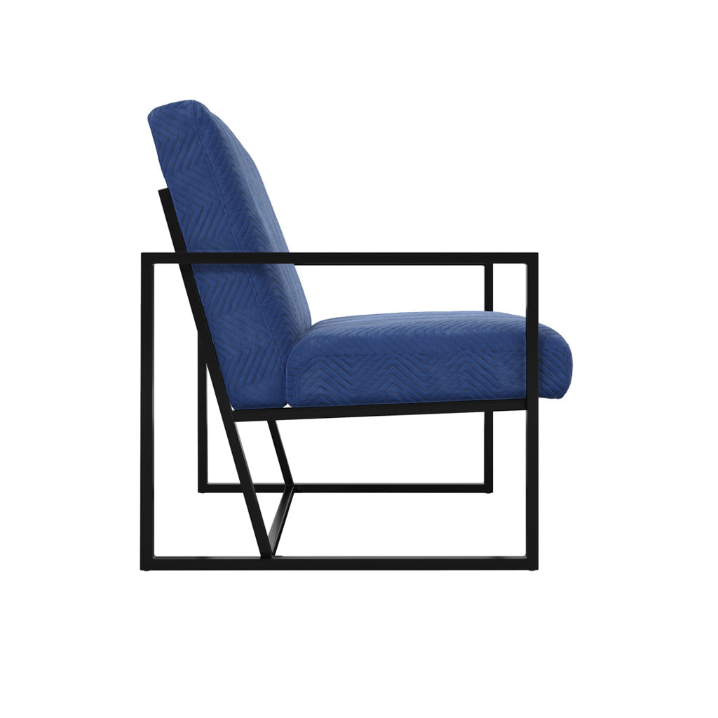 Harry Christian Home Blue With Black Frame Work Statement Chair