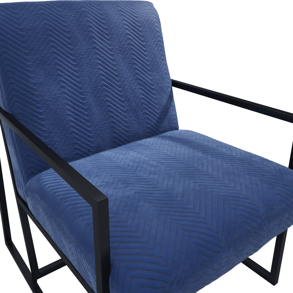 Harry Christian Home Blue With Black Frame Work Statement Chair