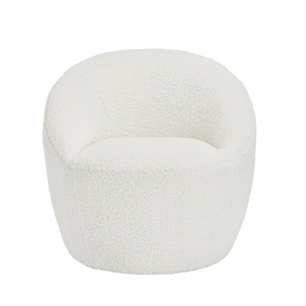Harry Christian Home White Boucle Accent Chair