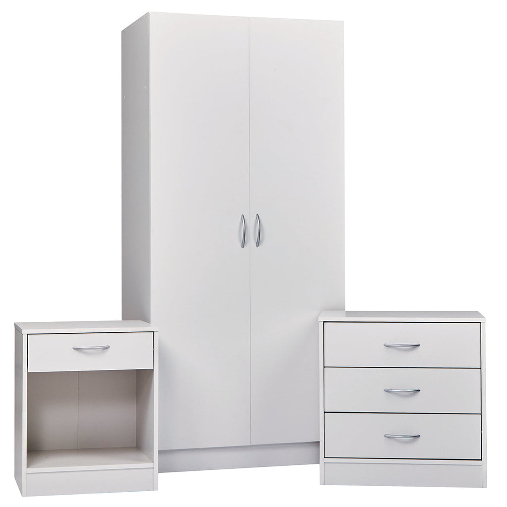 Harry Christian Home White Modern Three Piece Bedroom Set