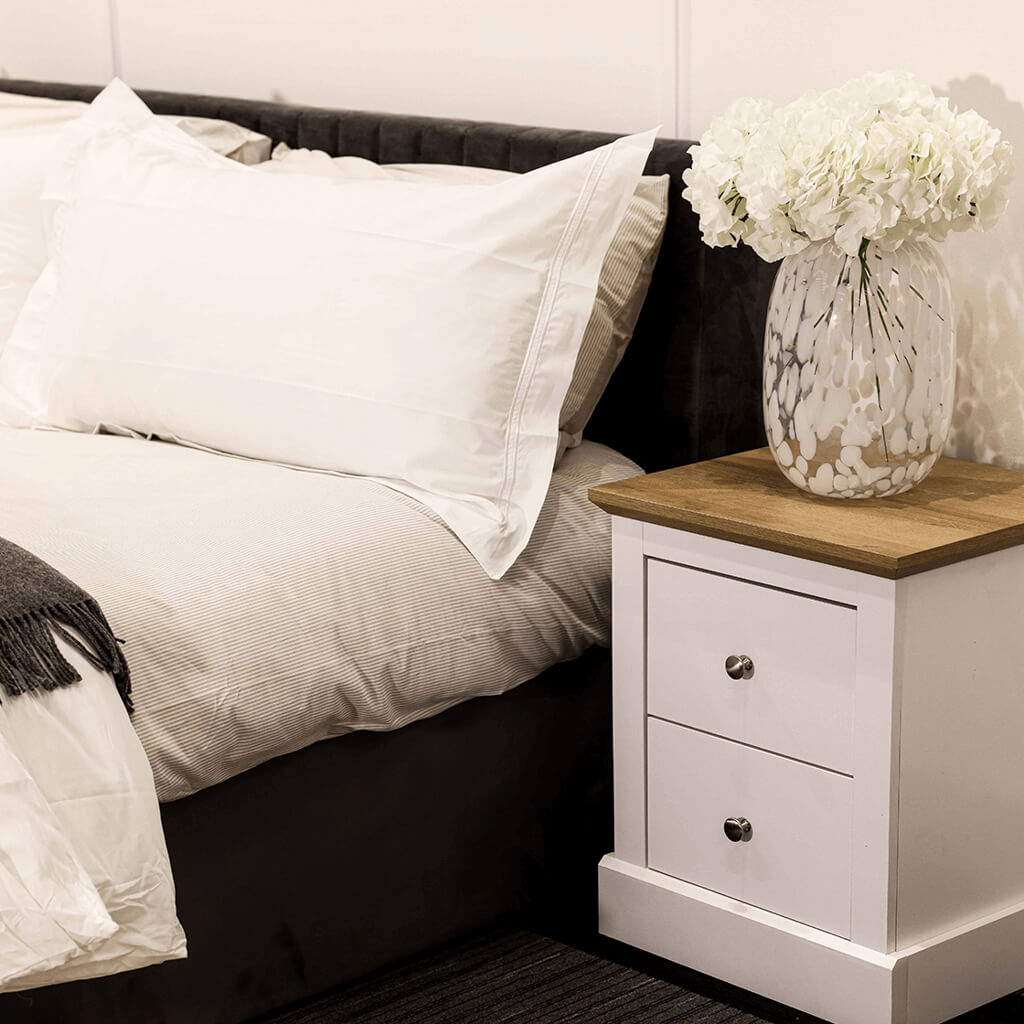 Harry Christian Home White Cornwall Bedside Cabinet