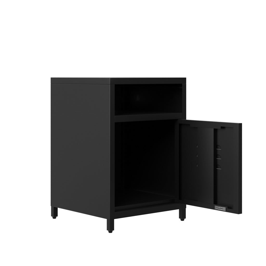 Harry Christian Home Industrial Style Black Bedside Cabinet