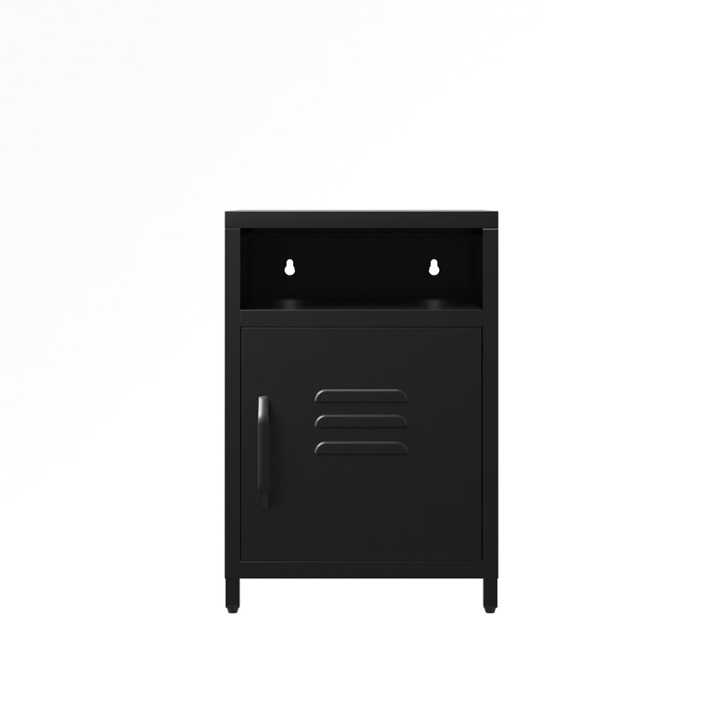 Harry Christian Home Industrial Style Black Bedside Cabinet