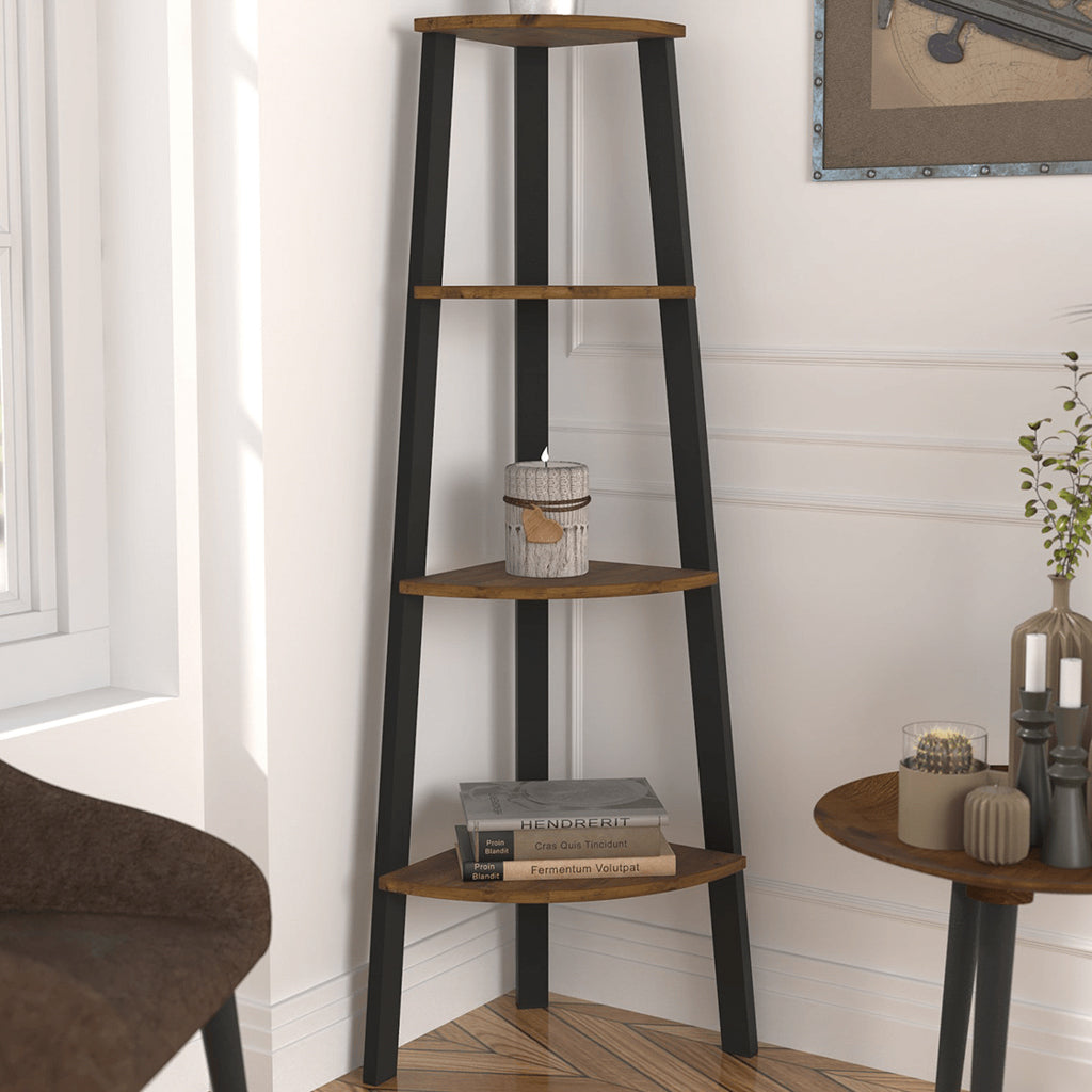 Harry Christian Home Industrial Pine Corner Shelving Unit