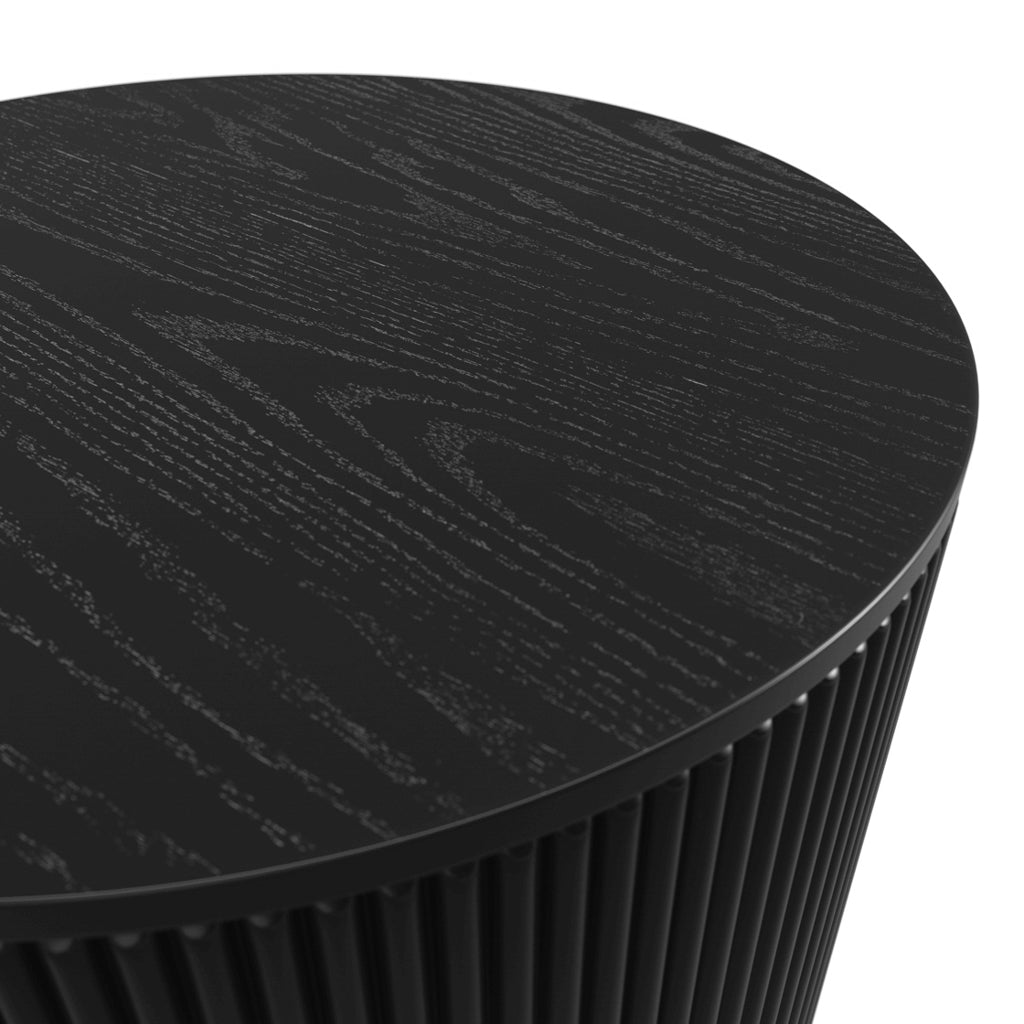 Harry Christian Home Black Circular Textured Coffee Table