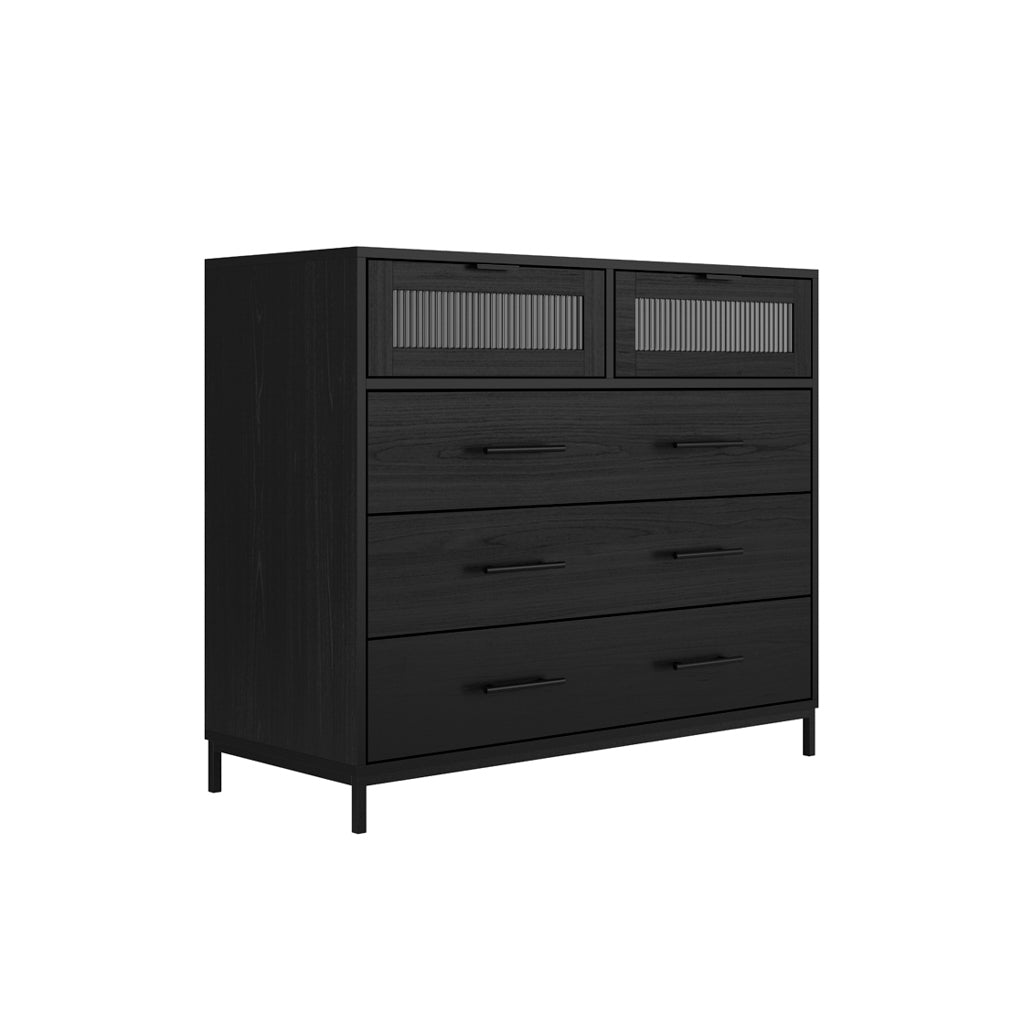 Harry Christian Home Baltimore Chest Of Drawers In Matte Black