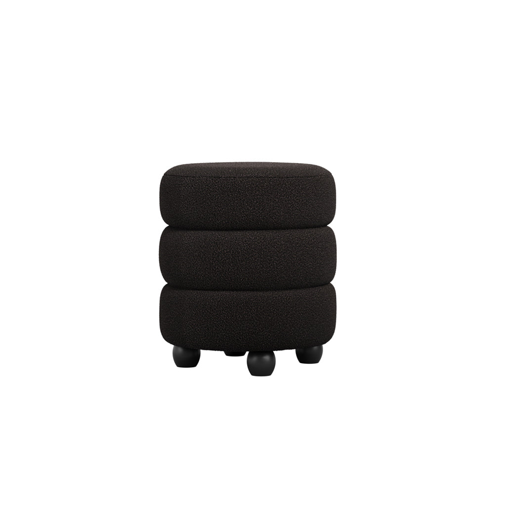 Harry Christian Home Black & Black Pouffe