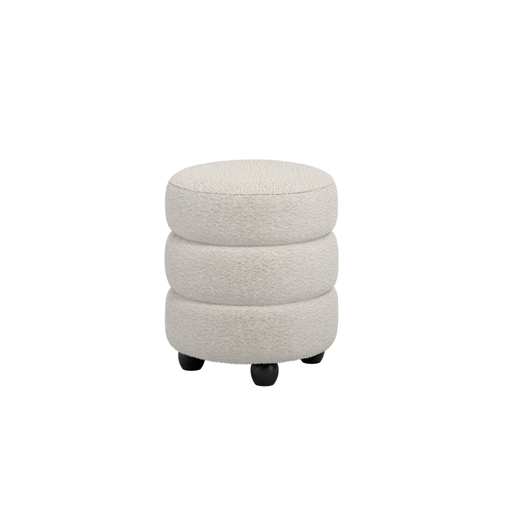 Harry Christian Home Ivory and Black Pouffe