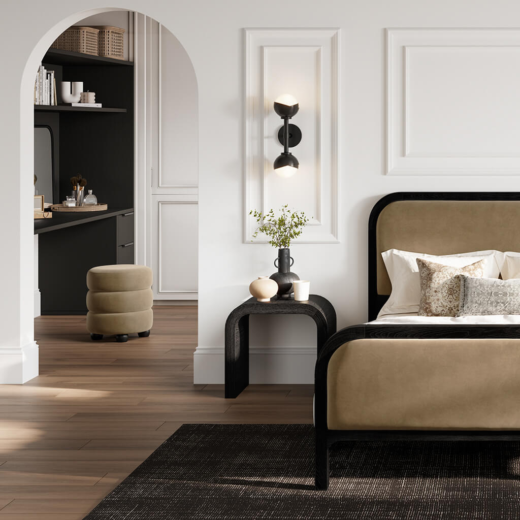 Harry Christian Home Mole and Black Pouffe