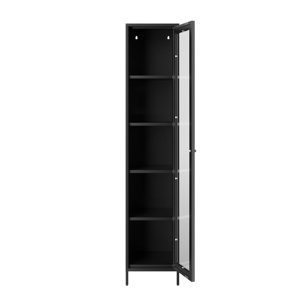 Harry Christian Home Modern Black Tall Thin Cabinet