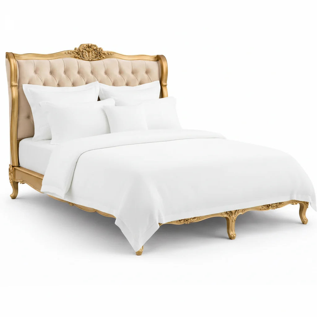 Versailles Gold Gilt Ornate Curved Bed Double