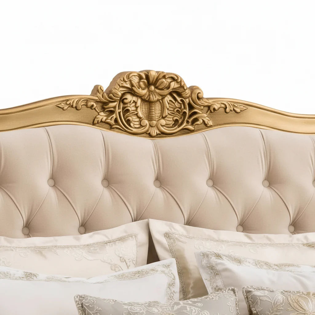 Versailles Gold Gilt Ornate Curved Bed Kingsize