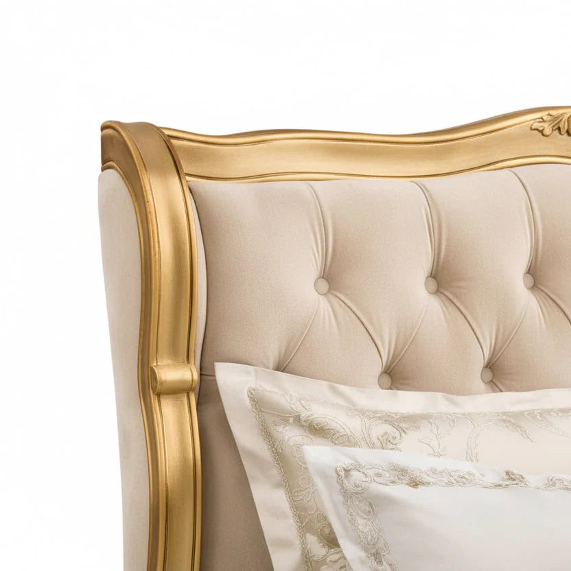 Versailles Gold Gilt Ornate Curved Bed Double
