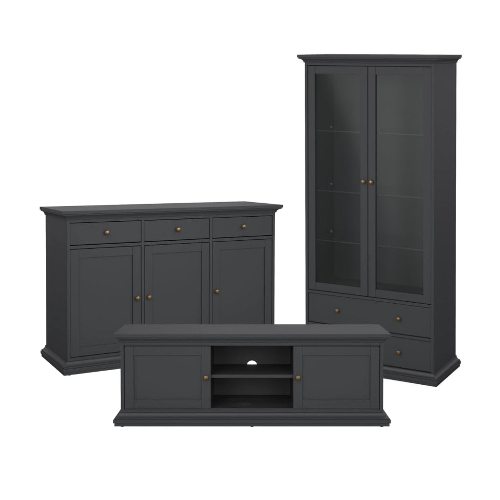Harry Christian Home Deluxe Shaker Style Matt Grey Living Room Set