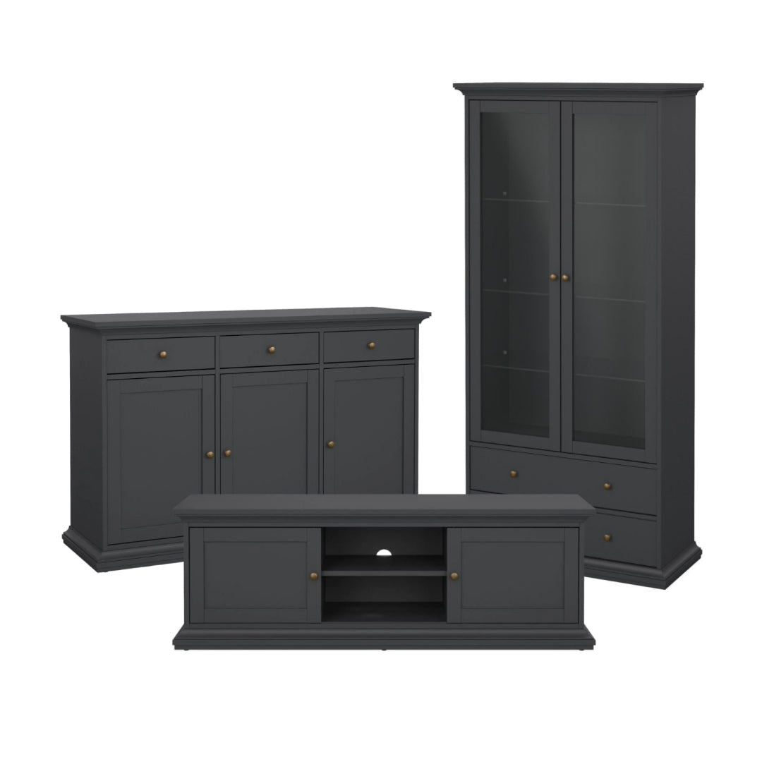 Harry Christian Home Deluxe Shaker Style Matt Grey Living Room Set