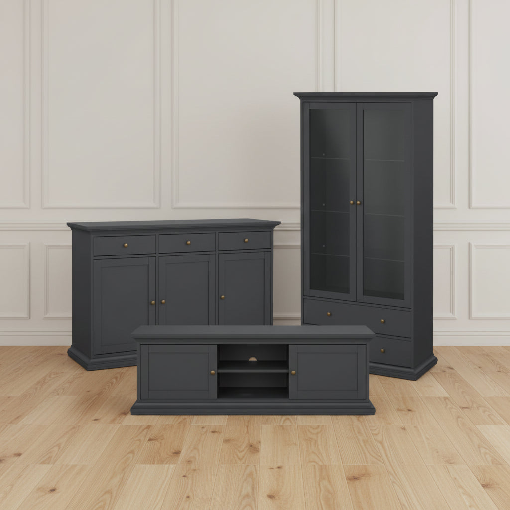 Harry Christian Home Deluxe Shaker Style Matt Grey Living Room Set