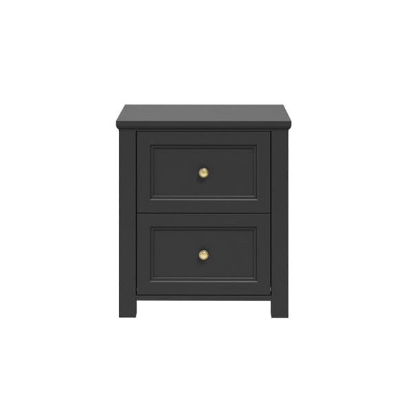 HARRY CHRISTIAN HOME ELEGANT BLACK BEDSIDE CABINET WITH GOLD HANDLES