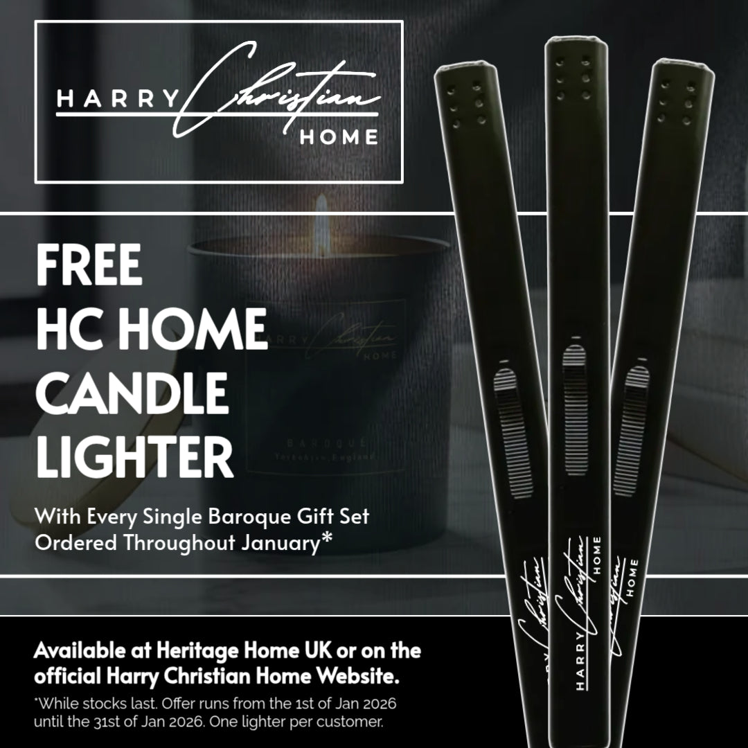HARRY CHRISTIAN HOME FREE CANDLE LIGHTER WITH EVERY BAROQUE GIFT SET ORDER - THROUGHOUT JANUARY 2026. WHILE STOCKS LAST. 