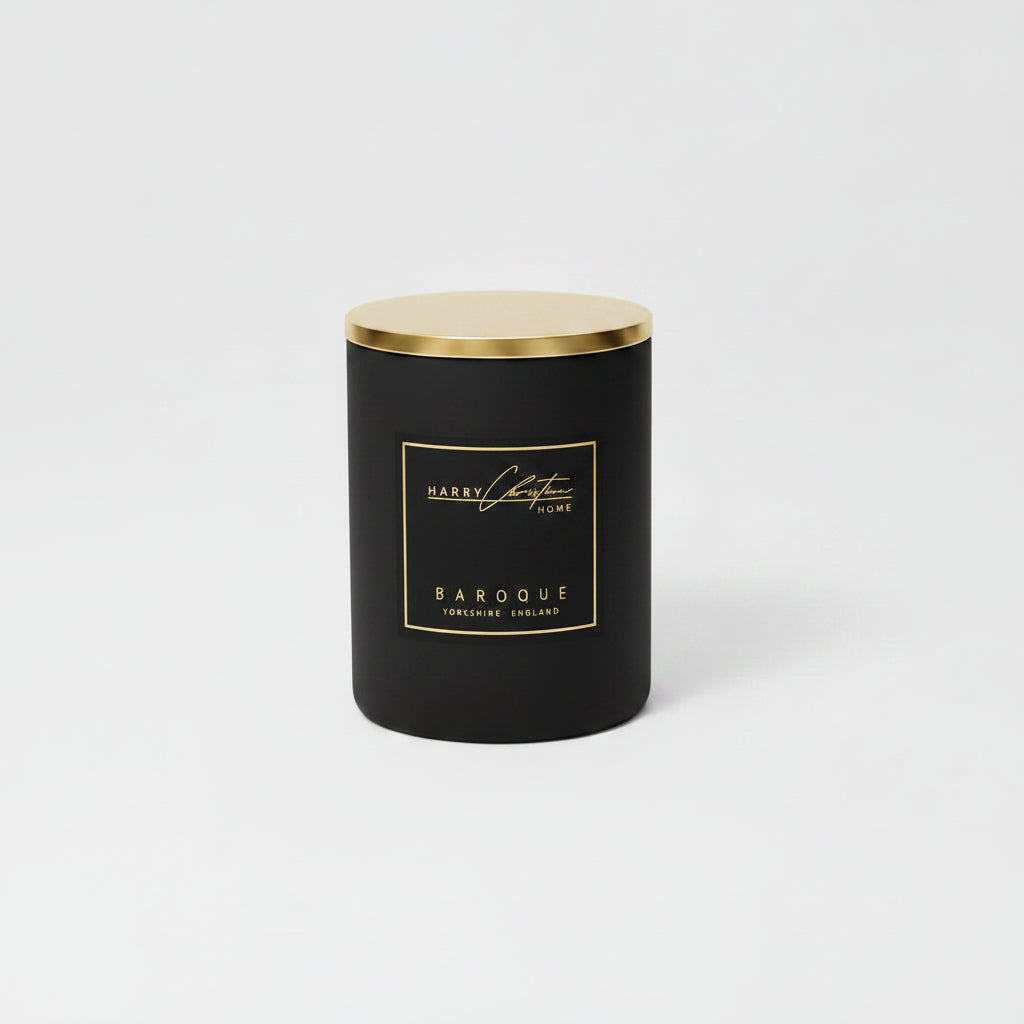 Baroque Honeysuckle Candle, Reed Diffuser and Candle Lighter Black & Gold Bow Gift Box