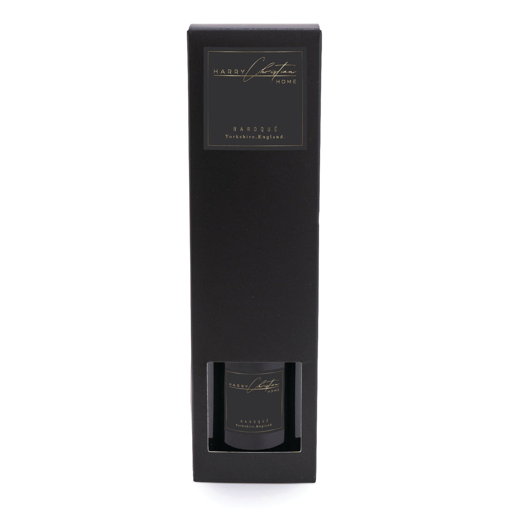 Harry Christian Home Baroque Reed Diffuser 150ml black and gold vessel reed diffuser luxury honeysuckle fragrance