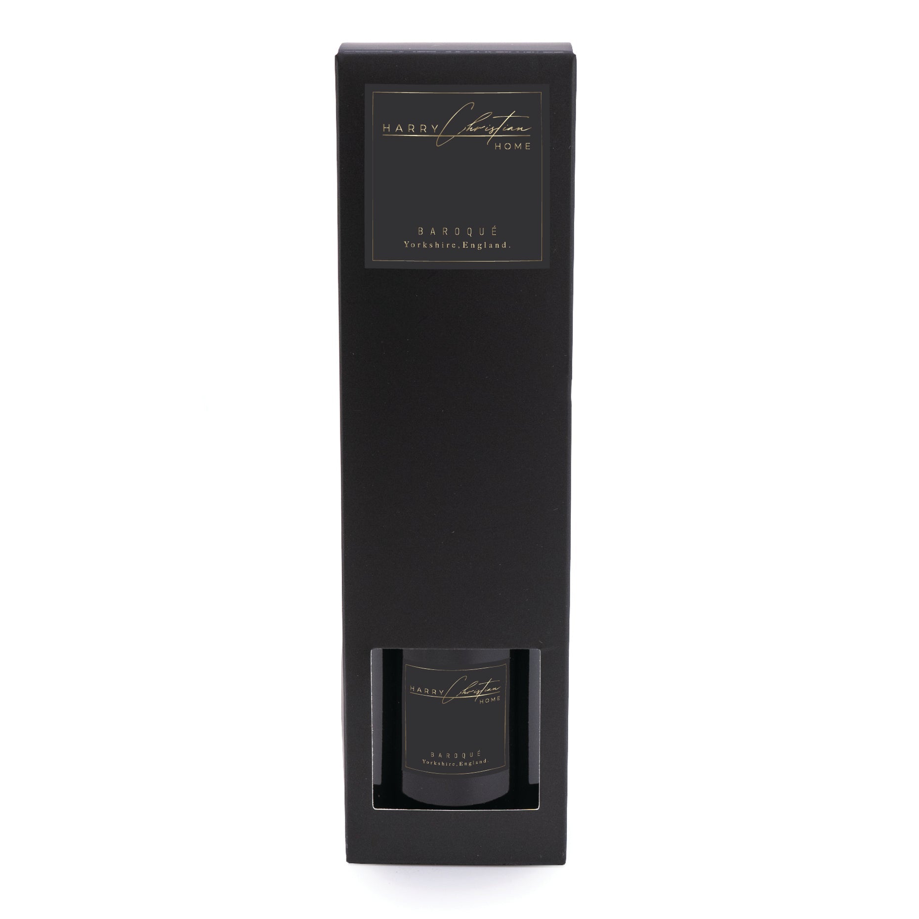 Harry Christian Home Baroque Reed Diffuser 150ml black and gold vessel reed diffuser luxury honeysuckle fragrance