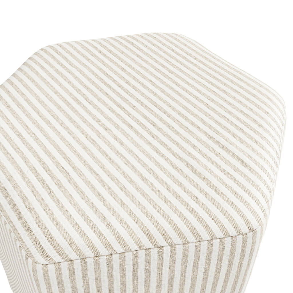 Harry Christian Home Beige And Striped Stool close up